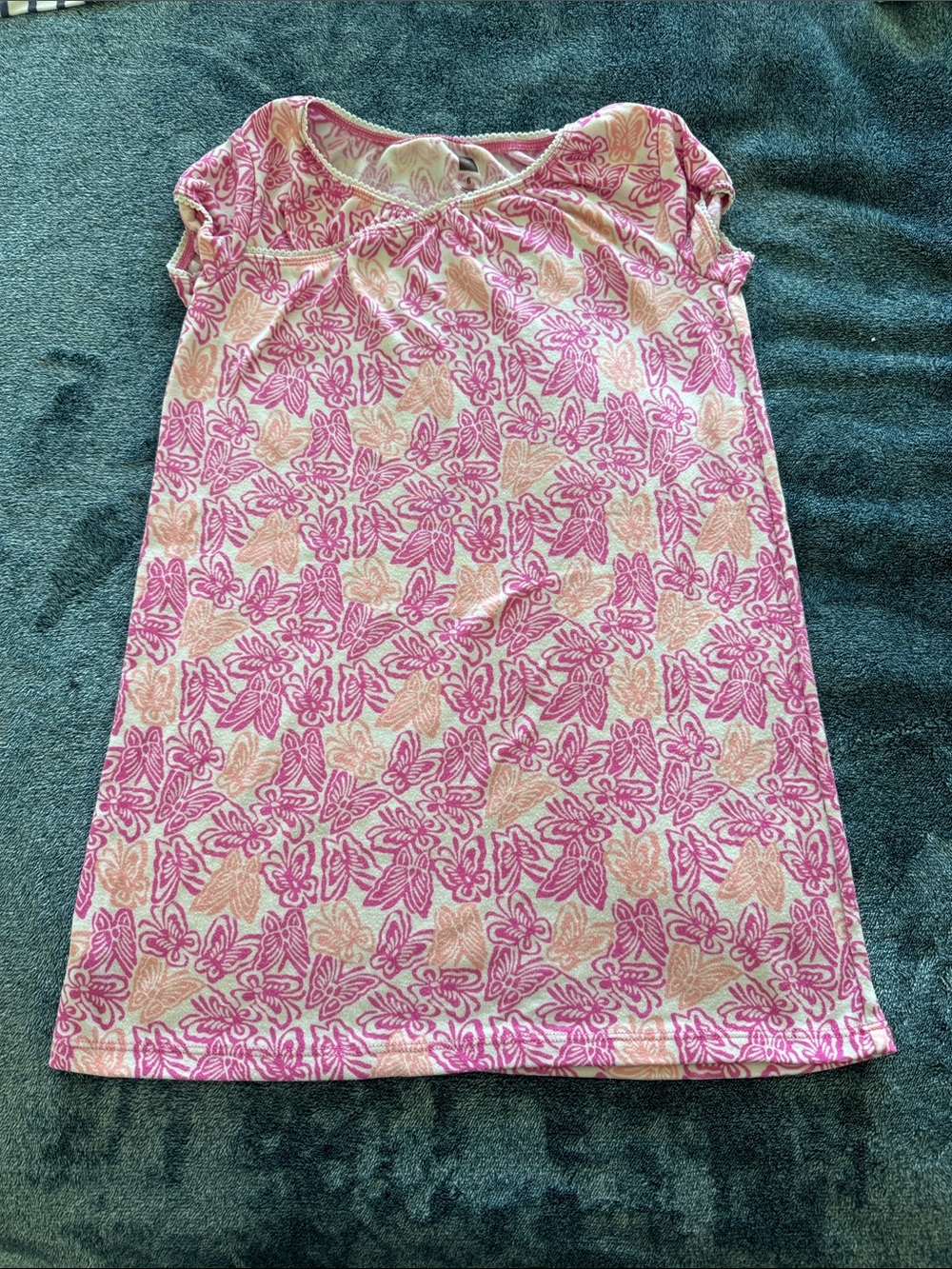 Tea Collection Pink and Peach Butterfly Floral Nightgown